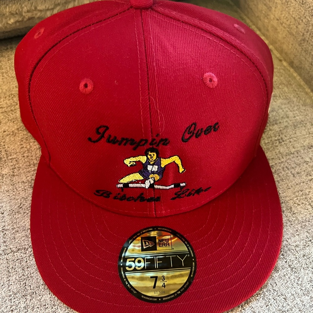 New Era Red 59FIFTY Cap with Embroidery